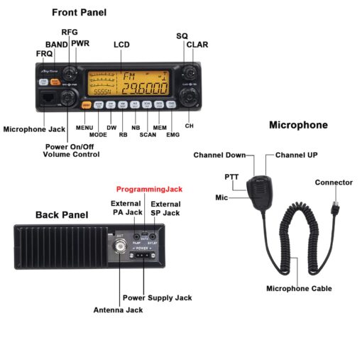 AnyTone AT-5555N II 10 Meter Radio for Truck, with CTCSS/DCS Function, High Power Output 60W AM PEP,50W FM,SSB 60W (AT-5555N II with CTCSS/DCS) - Image 6