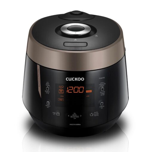 CUCKOO CRP-P1009SB 10-Cup (Uncooked) / 20-Cup (Cooked) Heating Pressure Rice Cooker & Warmer with Nonstick Inner Pot, 13 Menu Modes, Fuzzy Logic Tech, 3 Voice Guide, Auto Clean (Black)