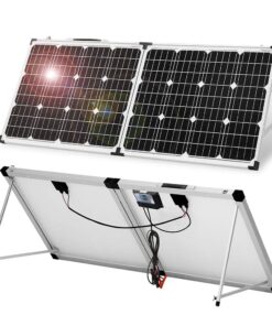 DOKIO Foldable Solar Panel 100 Watt Monocrystalline Solar Suitcase Portable with Controller to Charge 12V Batteries (All Types: Vented AGM Gel) Caravan RV Boat Camper…