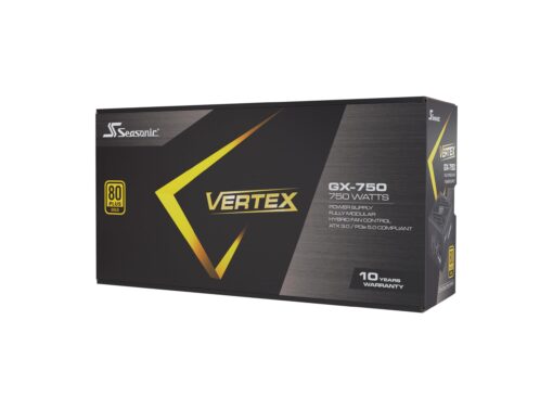 Seasonic Vertex GX-750-750W - 80+ Gold - ATX 3.0 & PCIe 5.0 Ready - Full-Modular - ATX Form Factor - Low Noise - 12 Year Warranty - Nvidia RTX 30/40 Super & AMD GPU Compatible - Image 5