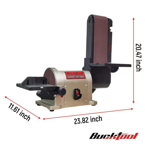 BUCKTOOL 5.0A Belt Disc Sander 4 in x 36 in Belt and 6 in Disc Sander with 3/4HP Direct-drive Motor and Portable Al Base, BD4603 Upgraded Model - Image 5