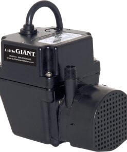 Little Giant 2E-38N-WG In-line/Submersible 300 GPH, 1/40 HP, 115 Volt Manual Small Oil-filled Aluminum Pump with 15-ft. Cord, Black, 502375