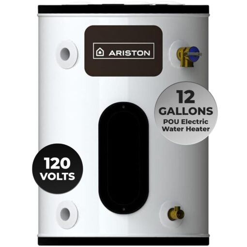 Ariston Electric Water Heater – Compact Point of Use Tank for RV, Camper, Plug-in Heating Solution for Under Sink, Versatile Electric Tank for Bathroom, Shower – 12 Gallon, 120V