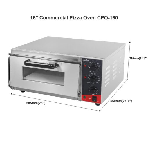 CROSSON ETL listed Commercial 16 inch Countertop Electric Pizza Oven with pizza stone, Multipurpose Indoor Pizza oven for Restaurant use,120V/1800W - Image 2