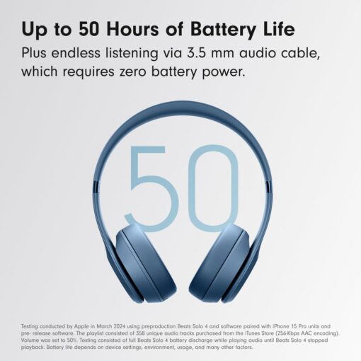 Beats Solo 4 Wireless Headphones with 20W Power Adapter - Slate Blue - Image 6