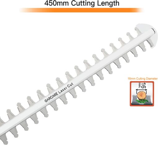 GARCARE 2 in 1 Electric Hedge Trimmer, Corded 4.8A Pole Hedge Trimmer with 18 Inch Laser Cut Blade - Image 6