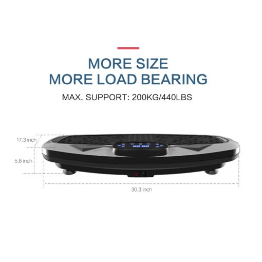 NIMTO Vibration Plate Exercise Machine Whole Body Workout Vibration Fitness Platform for Home Fitness & Weight Loss + BT + Remote, 99 Levels (Black) - Image 7
