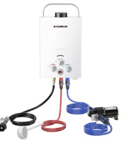 Tankless Water Heater, Camplux 1.58 GPM Propane Portable Water Heater With Pump Kit, White