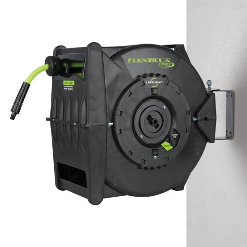 Flexzilla Pro Levelwind Retractable Air Hose Reel, 3/8 in. x 50 ft., Heavy Duty, Lightweight, Hybrid, ZillaGreen - L8305FZ - Image 5
