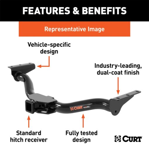 CURT 13234 Class 3 Trailer Hitch, 2-Inch Receiver, Fits Select Ford Edge - Image 4