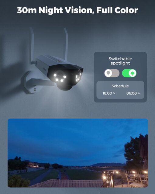 REOLINK Duo 2 LTE + SP - Upgraded 4K 4G LTE Cellular Security Camera Wireless Outdoor, Dual Lens, 180° Wide Angle, Continuous Solar Powered, Color Night Vision, 2 Way Talk, No WiFi Needed - Image 6