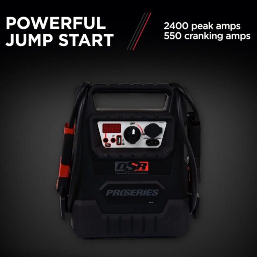 Schumacher Electric DSR158 - ProSeries Jump Starter - 12V 2400 Peak Amps Portable Car Jump Starter + Maintainer - Jumper Cables with Battery Pack - 500 cranking amps - Image 7
