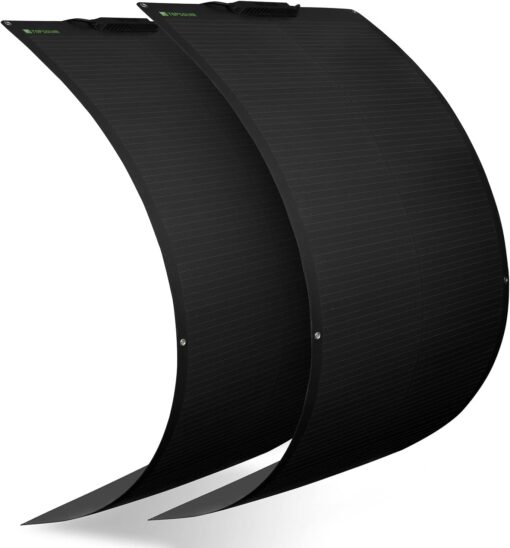 Topsolar 360W Semi-Flexible Monocrystalline Solar Panel Charger 2 * 180 Watt Off-Grid for RV Boat Cabin Van Car Uneven Surfaces