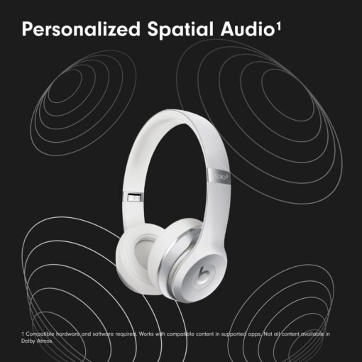 Beats Solo3 - Wireless Bluetooth On-Ear Headphones, Apple & Android Compatible, Up to 40H of Battery Life - Silver (Latest Model) - Image 5