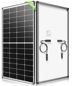 220W Solar Panel,27% High Efficiency Perovskite Solar Cells,10BB Hidden Busbar Technology,12V/24V for RV Camper Boat Caravan Off-Grid Use