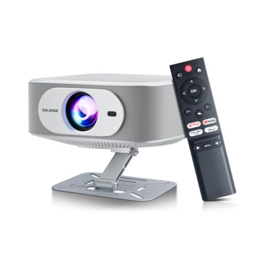 Netflix Licensed Projector with Wifi Bluetooth 4K, Auto Keystone/Electric Focus, Smart Android 13 NTV, 400 ANSI Lumen, 1080P Native Outdoor Movie Projector, Mini Portable, Built-in Apps (2025)