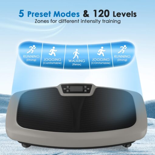 Natini Vibration Plate, Vibration Plate Exercise Machine 400lbs Capacity, Vibration Plate for Lymphatic Drainage with Bluetooth Speaker, Home Fitness Equipment for Weight Loss & Toning(Jumbo Size) - Image 3