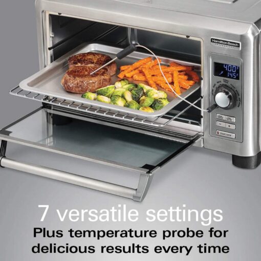 Hamilton Beach Professional Sure-Crisp Digital Toaster Oven Air Fryer Combo, 1500W, Fits 12” Pizza 6 Slice Capacity, Temperature Probe, Stainless Steel (31243) - Image 6