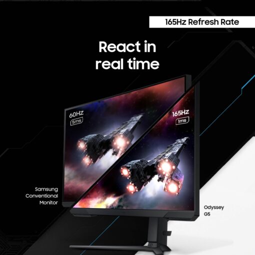 SAMSUNG 27-Inch Odyssey G55C Series QHD 1000R Curved Gaming Monitor, 1ms(MPRT), HDR10, 165Hz, AMD Radeon FreeSync, Eye Care, LS27CG552ENXZA, 2024 - Image 18