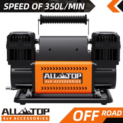 ALL-TOP Dual Cylinder Air Compressor with Digital Pressure Gauge Tire Inflator Kit, 12V Portable Inflator 12.35ft³/Min, Offroad Air Pump for Truck Tires, Heavy Duty Max 150 PSI for 4x4 Vehicle & RV - Image 6