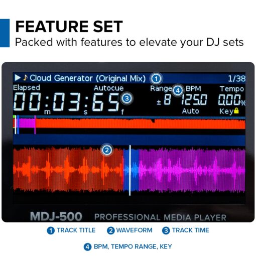 Gemini Sound MDJ-500 - Professional DJ Media Player, Compact Design with Full-Featured Performance, Compatible with Virtual DJ, Perfect for Beginners - Image 2