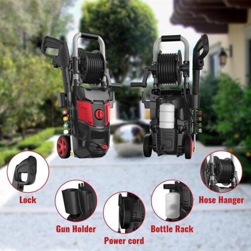 Electric Pressure Washer,4800PSI Max 3.2 GPM 20FT Hose,35FT Power Cord 4 Different Tips Foam Cannon Power Washer - Image 2