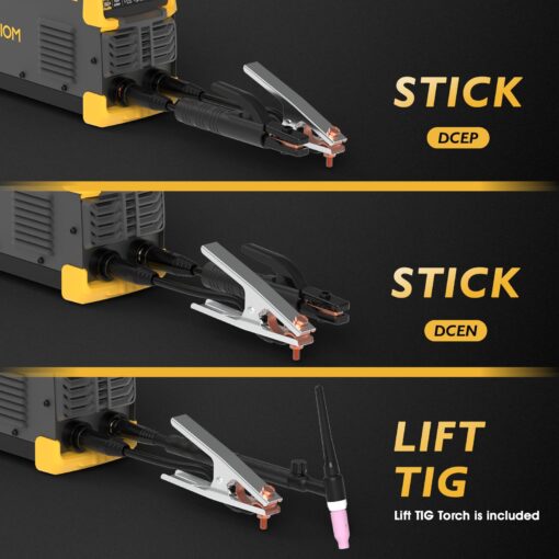 TOOLIOM 195A Stick/Lift TIG Welder with Lift TIG Torch 110V/220V Dual Voltage Welding Machine with Synergic Control Portable MMA Welder Machine with VRD, Hot Start and ARC Force - Image 5