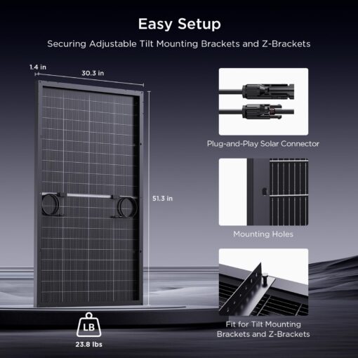 Callsun N-Type 16BB 200W Bifacial Solar Panel, 200 Watt Solar Panel 12V, 25% High Efficiency Monocrystalline PV Module for RV Camper Marine Home Rooftop Power Station Off-Grid Systems (1 Pack 200W) - Image 4