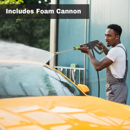 Pressure Washer with Adjustable PSI Switch, 4500PSI Max 3.0 GPM Electric Power Washer with 5 Nozzles & 500ml Foam Cannon, Portable High Pressure Washer for Cars, Fences, Patios and Driveway Cleaning - Image 4