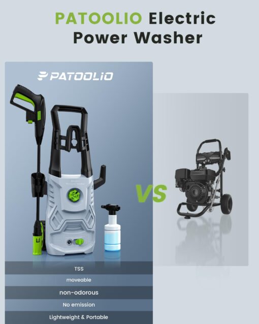 Pressure Washer, 4200PSI 2.6 GPM Power Washer with Foam Cannon 23FT Hose PATOOLIO Electric High Pressure Washer for Fences, Patios, Decks, Patios and Cars Powerwasher - Image 3