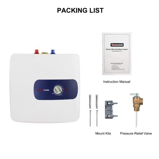 ThermoMate Electric Tank Water Heater, 8.0 Gallon Point of Use Instant Small Hot Water Heater 120V 1440W, Wall or Floor Mounted, Plug-in to Use, UL Listed ES800 - Image 2