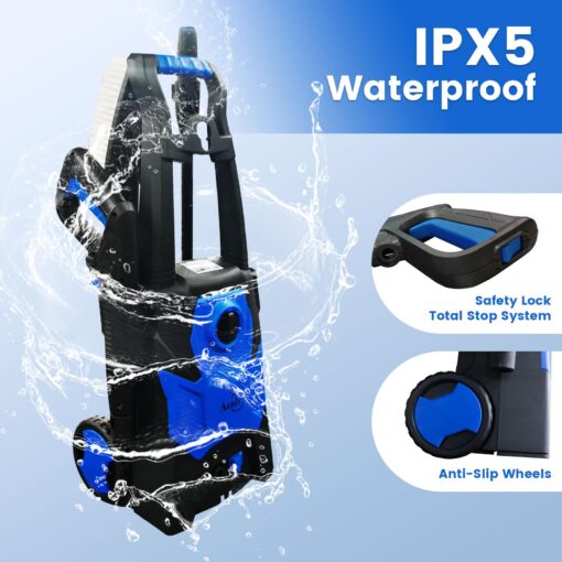 Electric Pressure Washer, Electric Power Washer with Rotatable Nozzles, 3200 PSI Max 2.2 GPM High Pressure Cleaning Machine with Foam Cannon, Power Washer for Car, Floor, Yard, Patios, Fence - Image 2