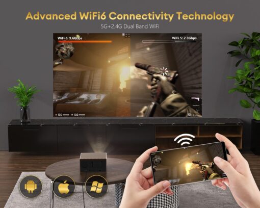 4K Projector with WiFi and Bluetooth, XIDU 1200 ANSI Native 1080P Outdoor Projector with 25%Zoom, Fully Sealed Engine, HDR10+, 20W Speakers, Movie Projector for Phone/iOS/Android/HDMI/USB/TV Stick - Image 9