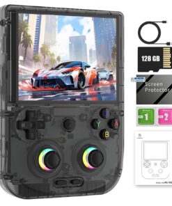 RG406V Handheld Game Console Preloaded Games RG 406V 4-inch IPS Multi-touch Screen Retro Game Console 128G UFS2.2 Android 13 Retro Emulator RG406V 5500mAh Battery 1080p DP Output WIFI Bluetooth Black