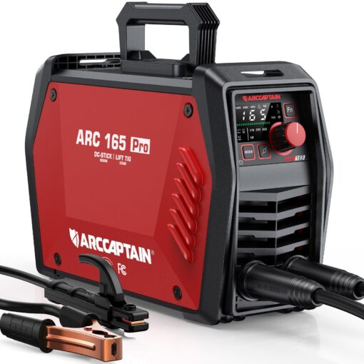 ARCCAPTAIN iControl ARC165 Pro Stick Welder, [APP Control] 165Amp ARC/Lift TIG Welding Machine, Large LED Display, IGBT Inverter 110V/220V MMA Welder with Hot Start, Arc force, and Anti-Stick