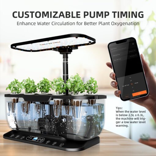 Spider Farmer SmartG12 Hydroponics Growing System, 12 Pods Indoor Garden with 36W LED Grow Light Full-Spectrum, APP & WiFi Controlled, 6L Water Tank, Pump System, Automatic Timer - Image 5