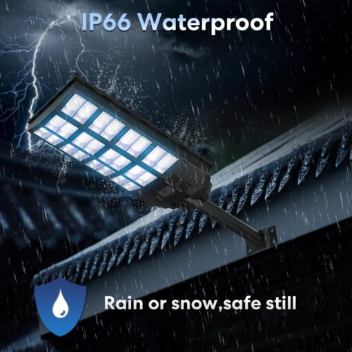VOOJOY 8000W Solar Street Light, Dusk to Dawn Solar Lights Outdoor with Motion Sensor and Remote Control for Yard Parking Lot, Garage, Street - Image 3