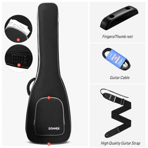 Donner 39 Inch LP Electric Guitar Solid Body Beginner Kit Sunburst Full Size, with Bag, Strap, Cable, for Beginner,DLP-124S - Image 4