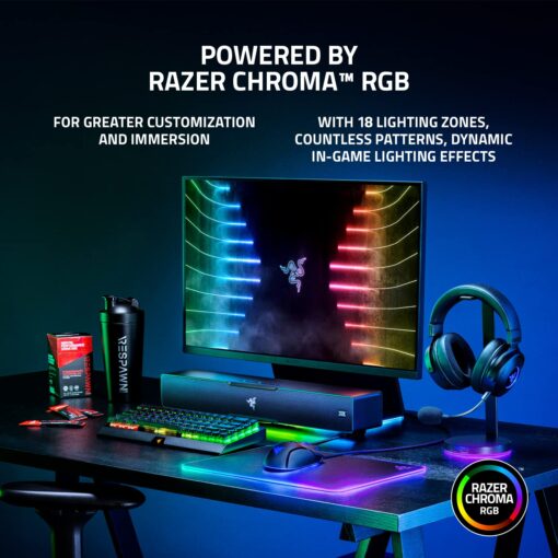 Razer Leviathan V2: Multi-Driver PC Gaming Soundbar with Subwoofer - THX Spatial Audio - Compact Design - Chroma RGB - Bluetooth 5.2 - for Desktop/Laptop, Smartphones, Tablets & Nintendo Switch - Image 3