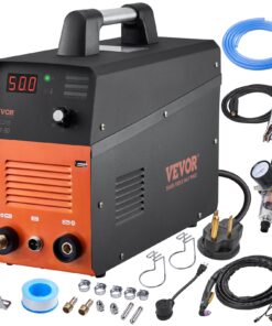 VEVOR Plasma Cutter, 50Amp, Air Cutting Machine with Plasma Torch, 110V/220V Dual Voltage AC IGBT Inverter Metal Cutting Equipment for 1/2" Clean Cut Aluminum and Stainless Steel, Black