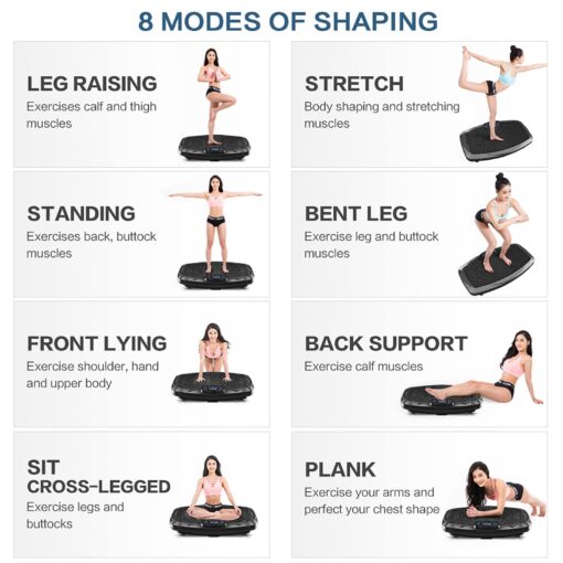 NIMTO Vibration Plate Exercise Machine Whole Body Workout Vibration Fitness Platform for Home Fitness & Weight Loss + BT + Remote, 99 Levels (Black) - Image 3