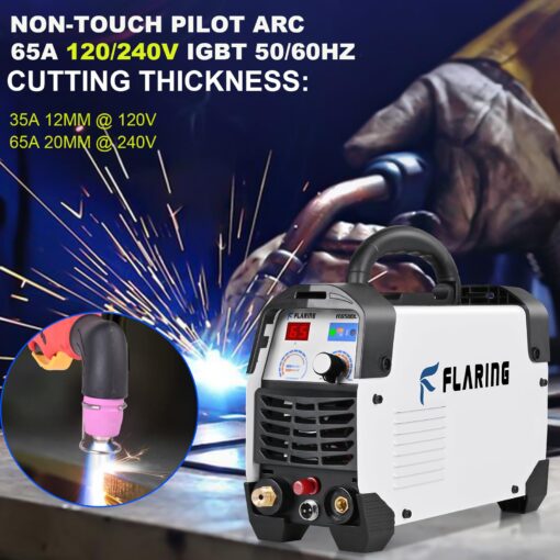 FLARING Plasma Cutter,65Amp Non-Touch Pilot Arc Plasma Cutter Machine 120V/240V Dual Voltage Plasma Cutters,1/2"(12.7mm) Clean Cut 4/5"(20mm) Severance Cut with Consumable Set Update 5th FC650DL - Image 3