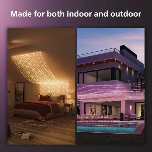 Philips Hue Indoor/Outdoor Holiday 130-Foot Festavia String Lights - 500 Mini Color Changing Smart LEDs - Weatherproof - Control with Hue App - Works with Alexa, Google Assistant and Apple HomeKit - Image 5