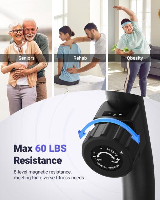 MERACH Recumbent Exercise Bike for Home with Smart Bluetooth and Exclusive App Connectivity, LCD, Heart Rate Handle, S08 Magnetic Recumbent Bikes, Black - Image 6
