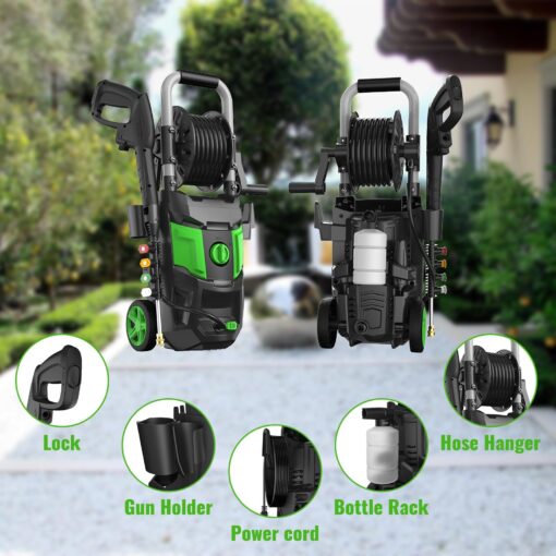 Electric Pressure Washer, 4800PSI Max 3.0 GPM 20FT Hose, 35FT Power Cord 4 Different Tips Foam Cannon Power Washer - Image 2