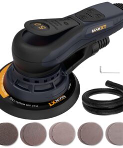MAXXT Electric 5mm Random Orbital Sander Brushless 350W 3A Multi-function Variable Speed Electric Corded Orbital Sanders Machine with 10 Sanding Paper for Woodworking (R7303-5.0mmOrbit)