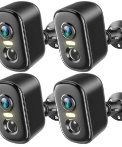 2K Security Cameras Wireless Outdoor, 4 Pack Battery Powered WiFi Cameras for Home Security with AI Motion Detection, Spotlight Color Night Vision, 2-Way Talk, Siren Alarm, IP65, Cloud/SD Storage