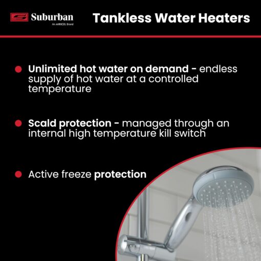 Suburban RV Tankless 42,000 BTU Water Heater - Endless Hot Water Supply, Energy Saving, Digital User Control Center, Designed for Safety, Freeze Protection (ST-42) - Image 5