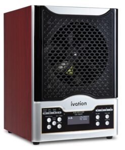 Ivation 5-in-1 HEPA Air Purifier & Ozone Generator W/Digital Display Timer and Remote, Ionizer & Deodorizer 3,700 Sq/Ft – HEPA, Carbon and Photocatalytic Filters, UV Light and Negative Ion Generator