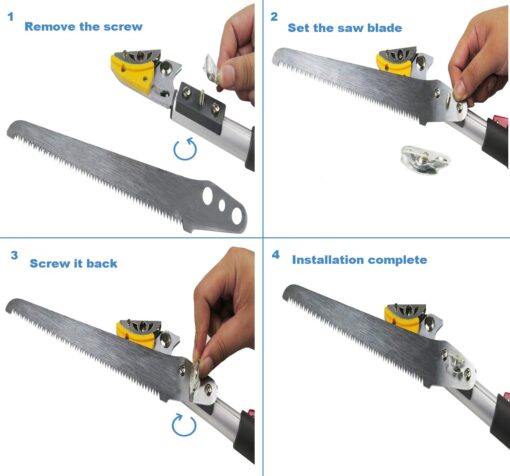 Mesoga 5.6-13 Foot Extendable Tree Pruner, Cut and Hold Pruning Trimmer, Long Reach Pole Saw, Telescoping Fruit Picker, Branches Bypass Lopper - Image 6